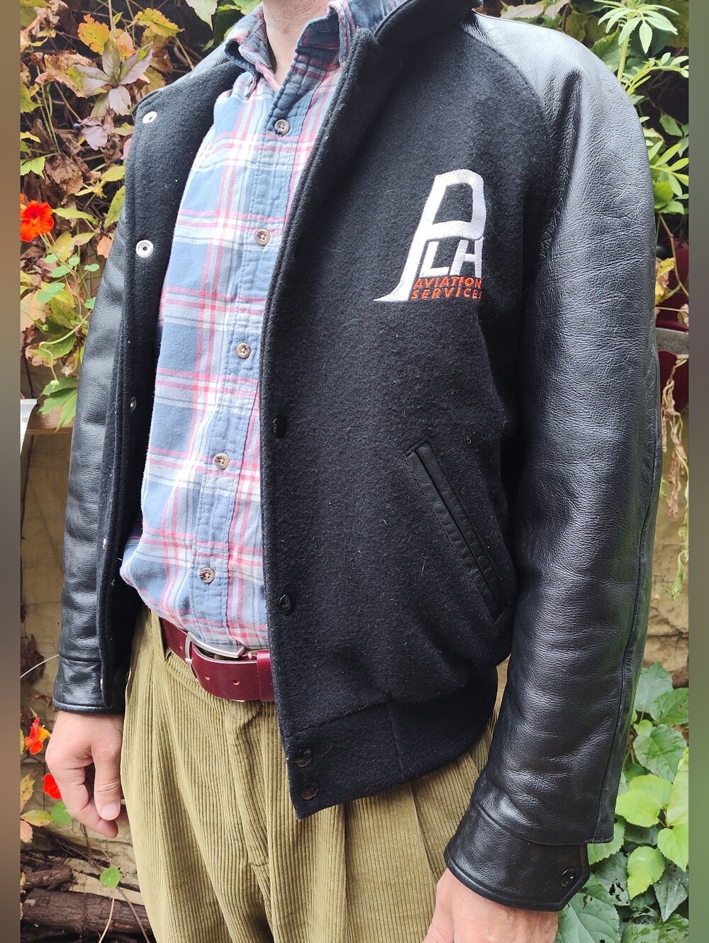 Vintage Symax Garments PLA Aviation Varsity Jacket